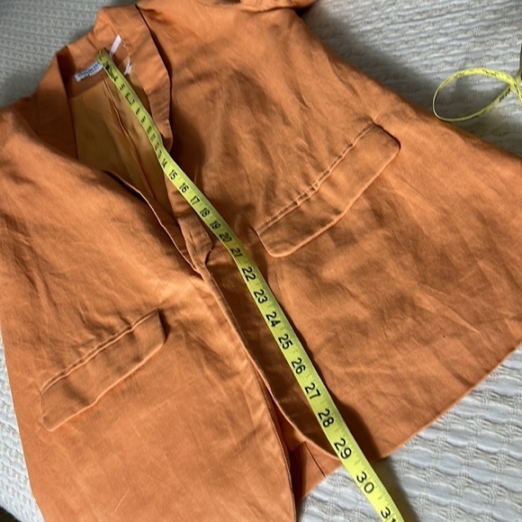 Charlie Holiday Open Front Linen/Cotton Blazer Size 4 - Picture 7 of 8